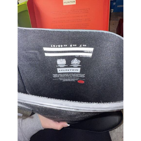 Hunter Womens Black Rubber Rain BOOTS Original Tall 9 Med Wft1000rma - Picture 3 of 5